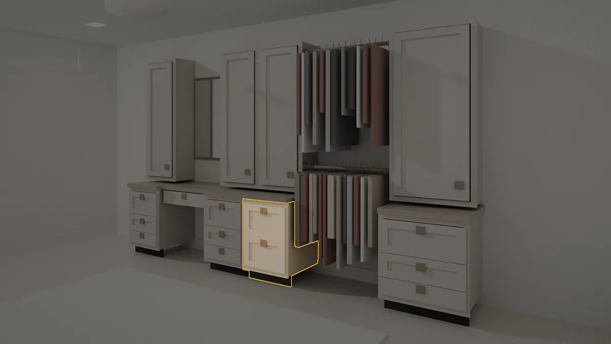 CL-DB2-18 shown in a finished walk-in closet