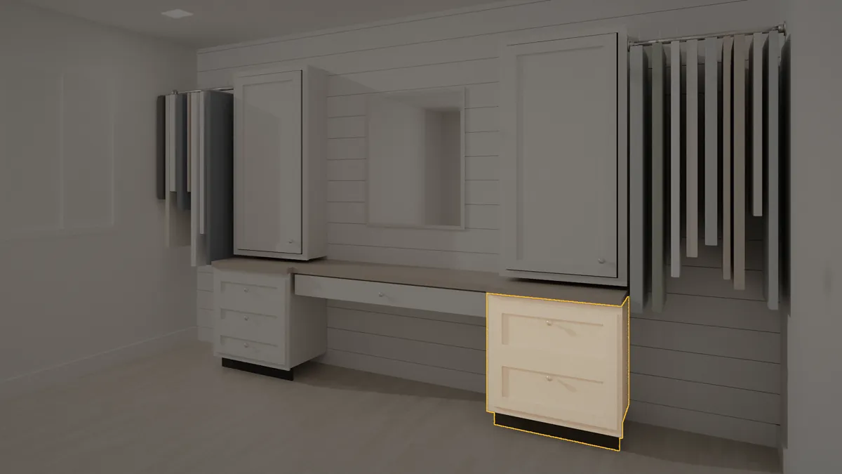 CL-DB2-24 shown in a finished walk-in closet