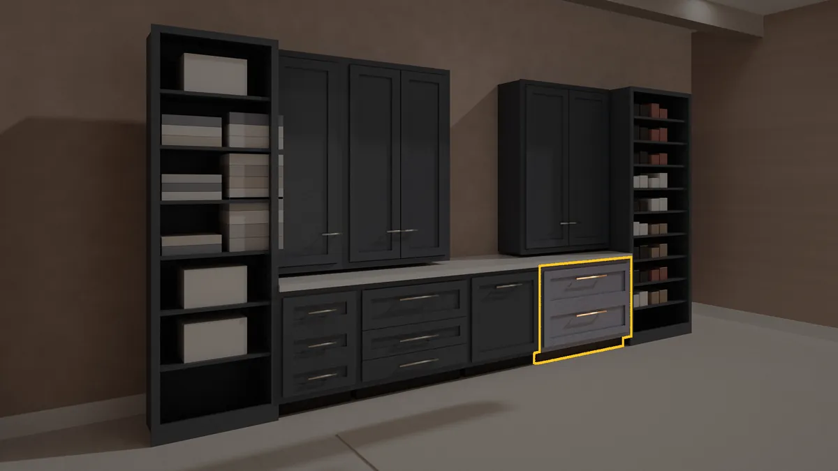 CL-DB2-36 shown in a finished walk-in closet