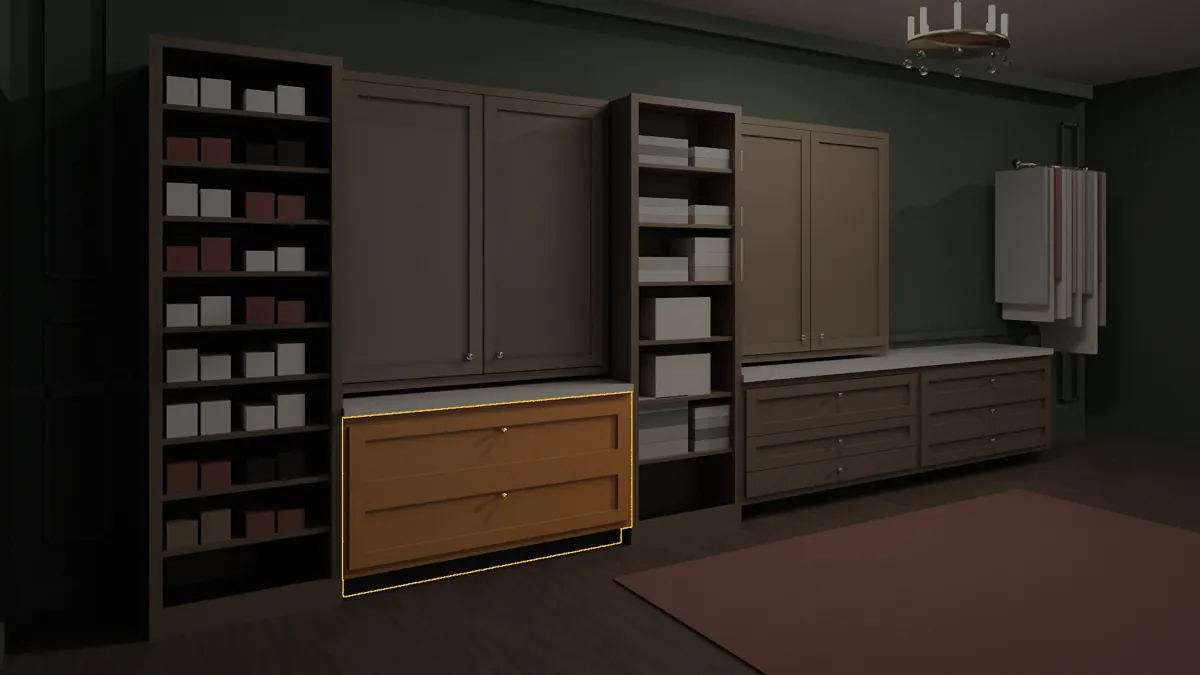 CL-DB2-48 shown in a finished walk-in closet