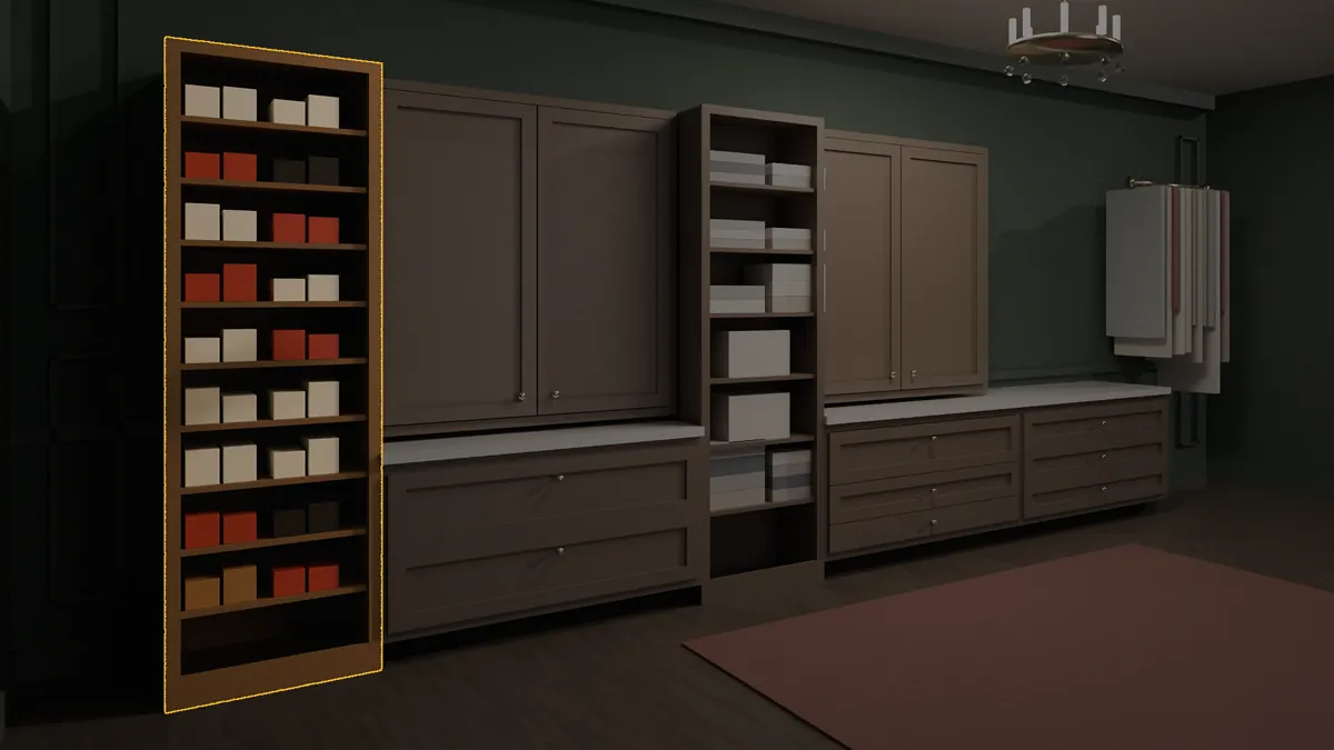 CL-SHOE-24 shown in a finished walk-in closet