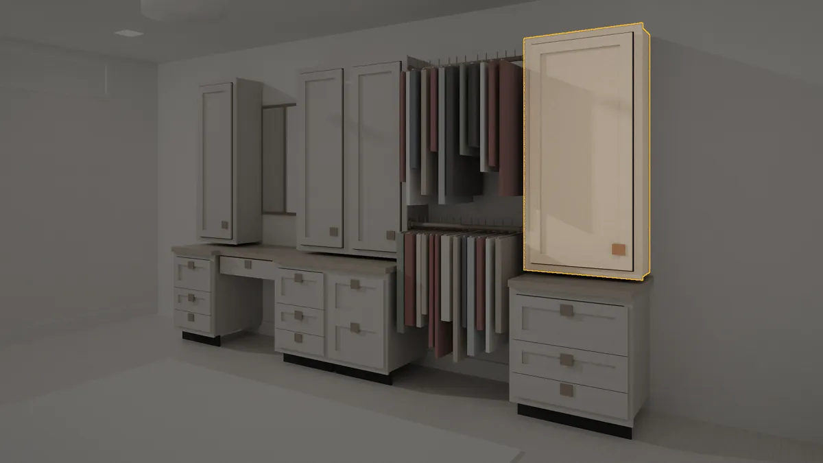 CL-UP-24 shown in a finished walk-in closet