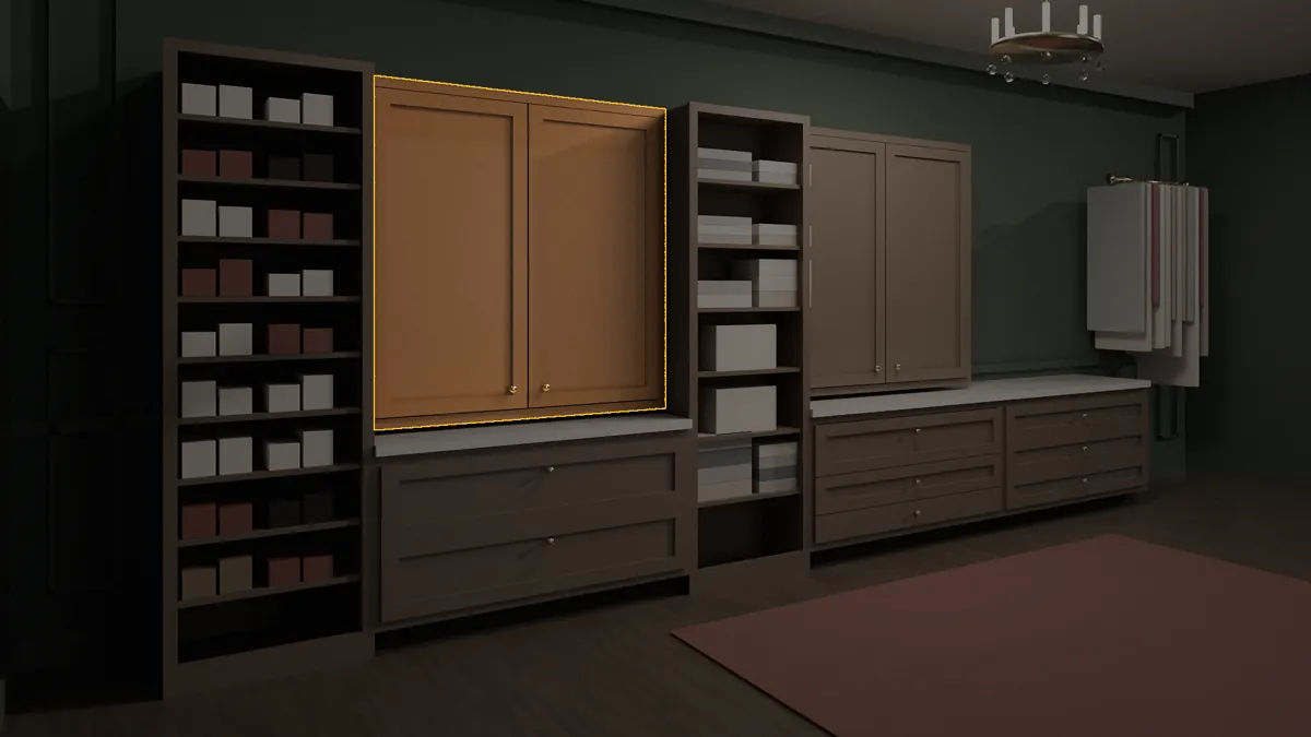 CL-UP-48 shown in a finished walk-in closet